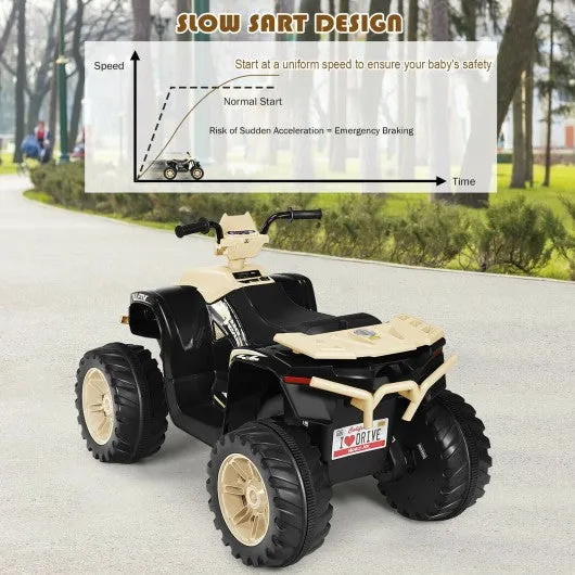 12V Kids Electric 4-Wheeler ATV Quad Ride On Car with LED Light-Yellow
