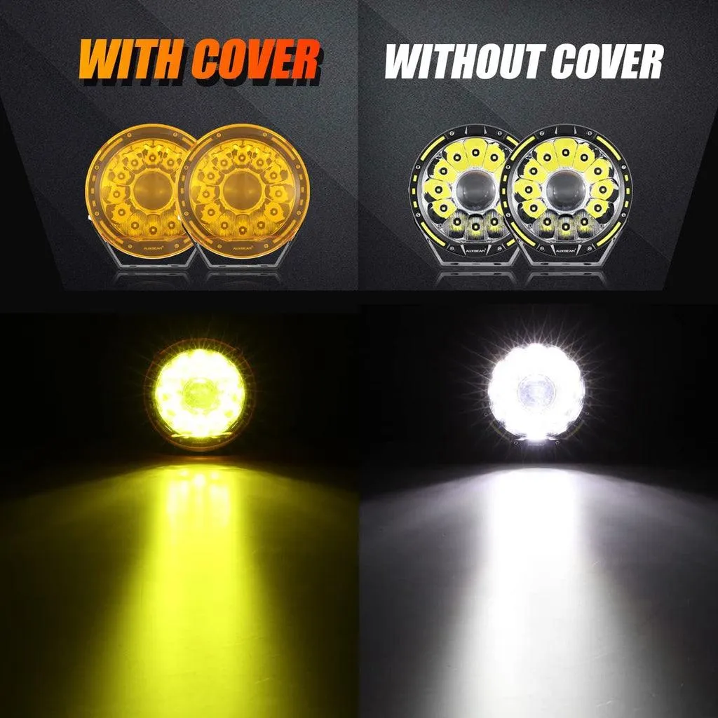 (2pcs/set) 7 Inch 230W 33332LM 360-PRO Series LED Driving Lights Amber/Black Covers(Optional) for ATV UTV SIDE BY SIDE 4X4
