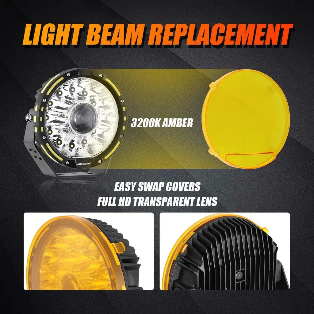 (2pcs/set) 7 Inch 230W 33332LM 360-PRO Series LED Driving Lights Amber/Black Covers(Optional) for ATV UTV SIDE BY SIDE 4X4