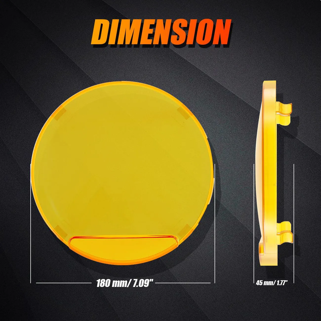(2pcs/set) 7 Inch 230W 33332LM 360-PRO Series LED Driving Lights Amber/Black Covers(Optional) for ATV UTV SIDE BY SIDE 4X4