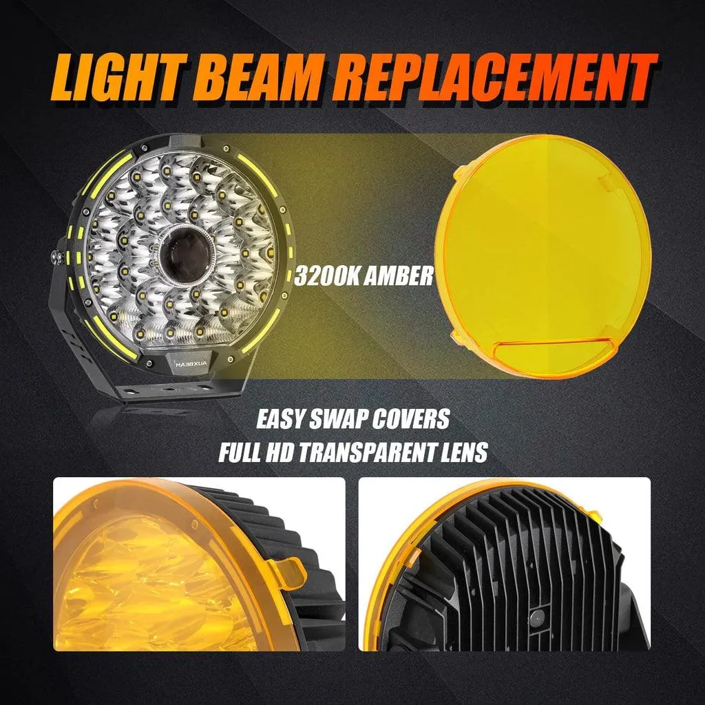 (2pcs/set) 9 INCH 270W 37776LM 360-PRO Series LED Driving Lights Amber/Black Covers(Optional) for ATV UTV SIDE BY SIDE 4X4