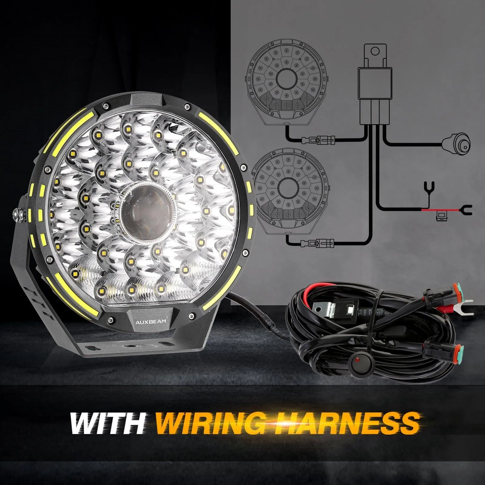 (2pcs/set) 9 INCH 270W 37776LM 360-PRO Series LED Driving Lights Amber/Black Covers(Optional) for ATV UTV SIDE BY SIDE 4X4