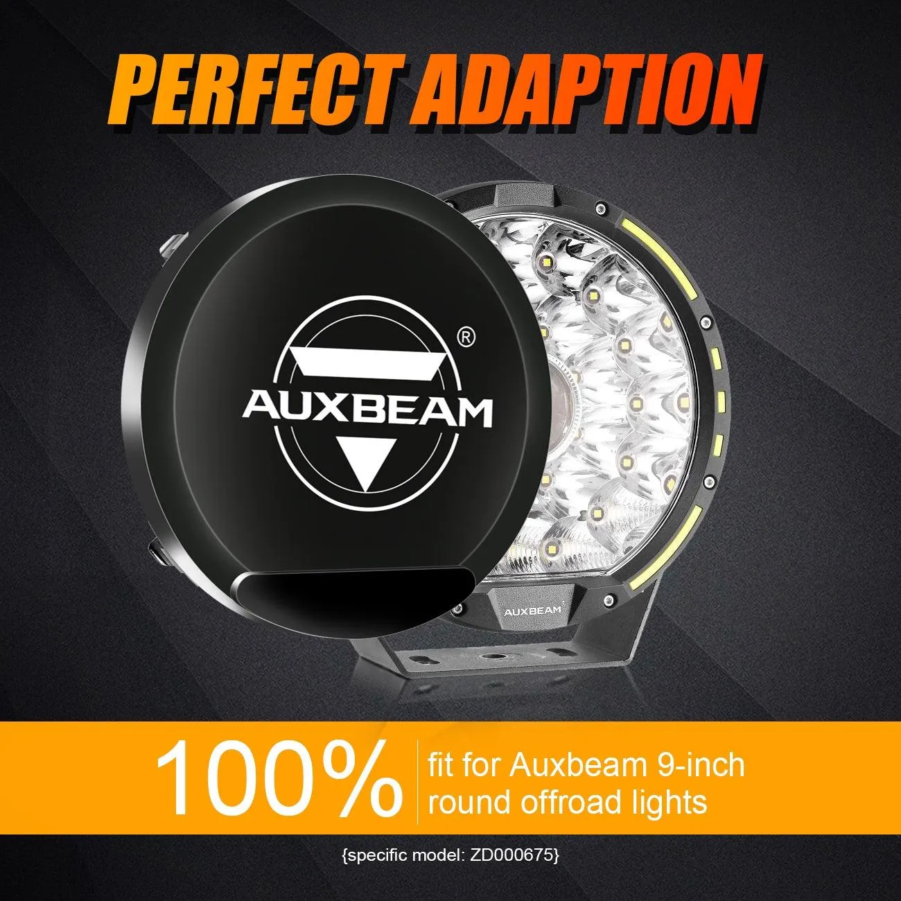 (2pcs/set) 9 Inch Round LED Driving Light Black Cover Light Shield Cover