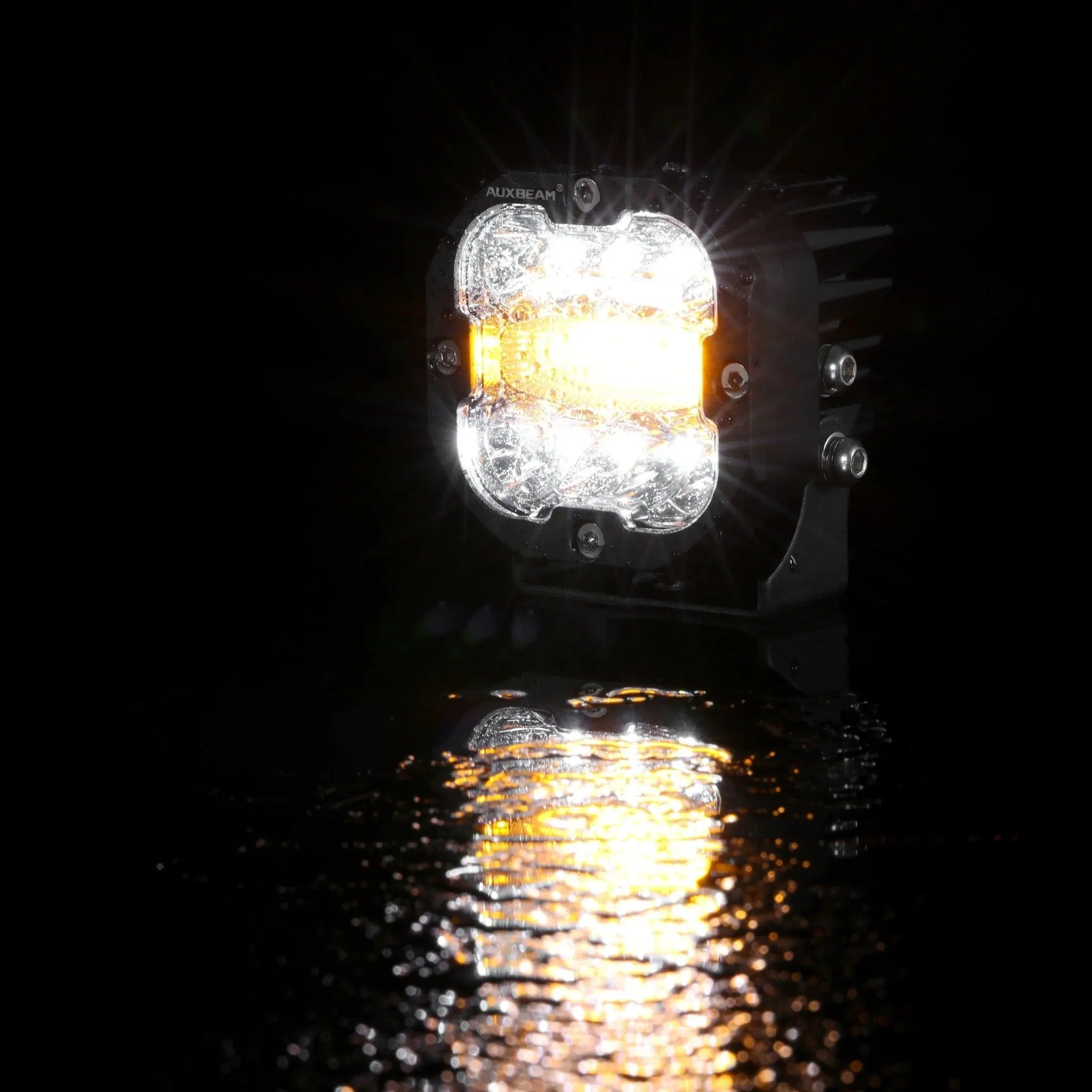 3 Inch 96W 9600 Lumens 6 Modes White&Amber Flashing LED Pod Lights