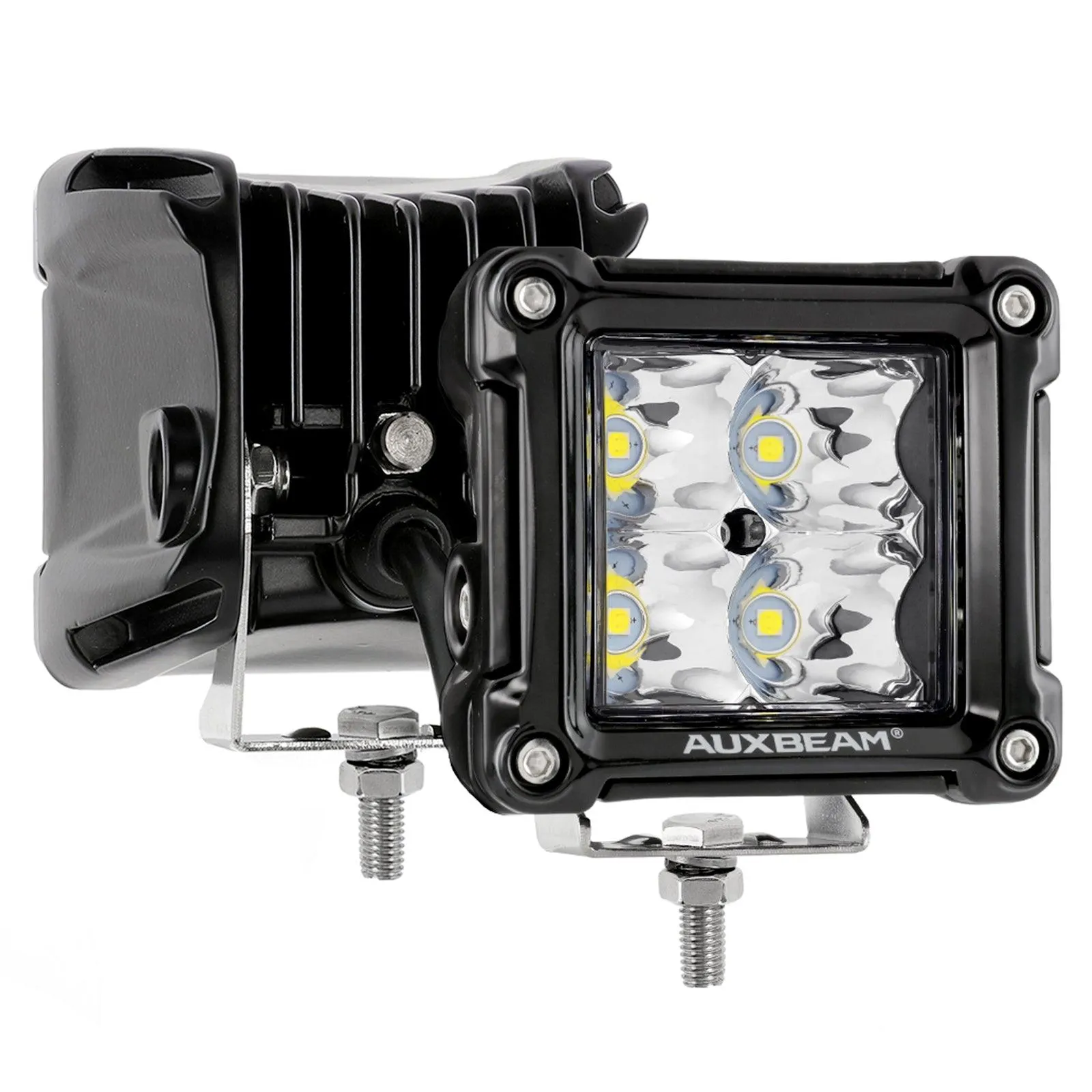 3 Inch Spot/Flood Beam LED Pods Light   Universal LED Working Lights Mounting Brackets