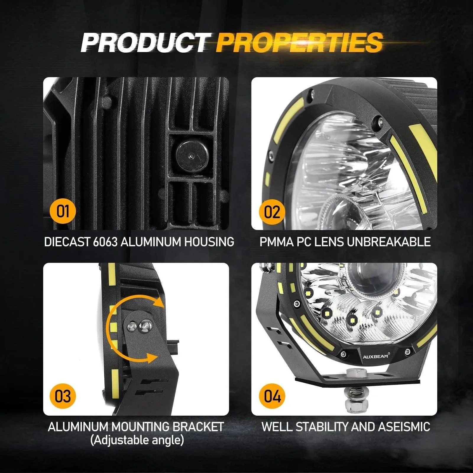 7 Inch 230W 360-PRO Lens LED Driving Lights