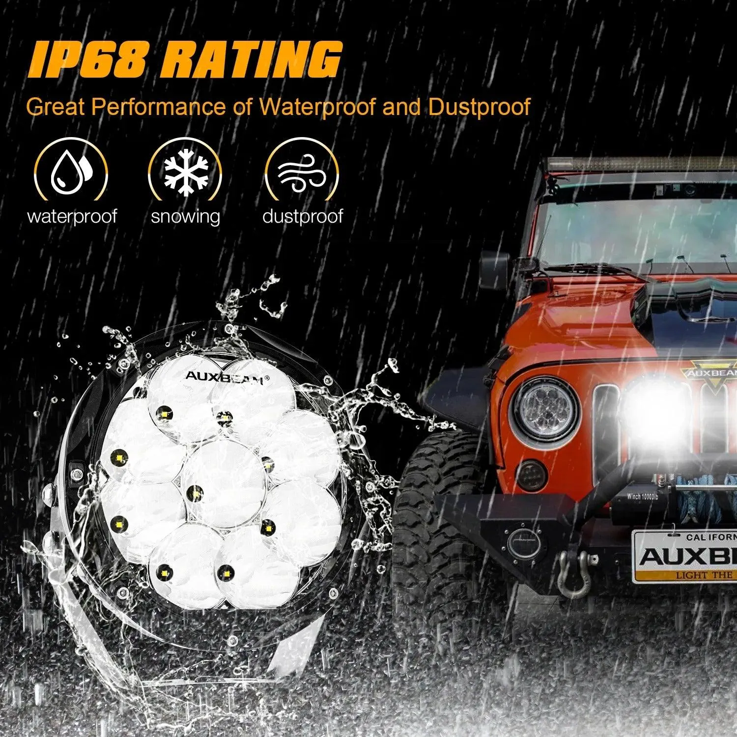 7 Inch 90W Round Spot Beam Offroad LED Driving Lights W/SAE Compliant