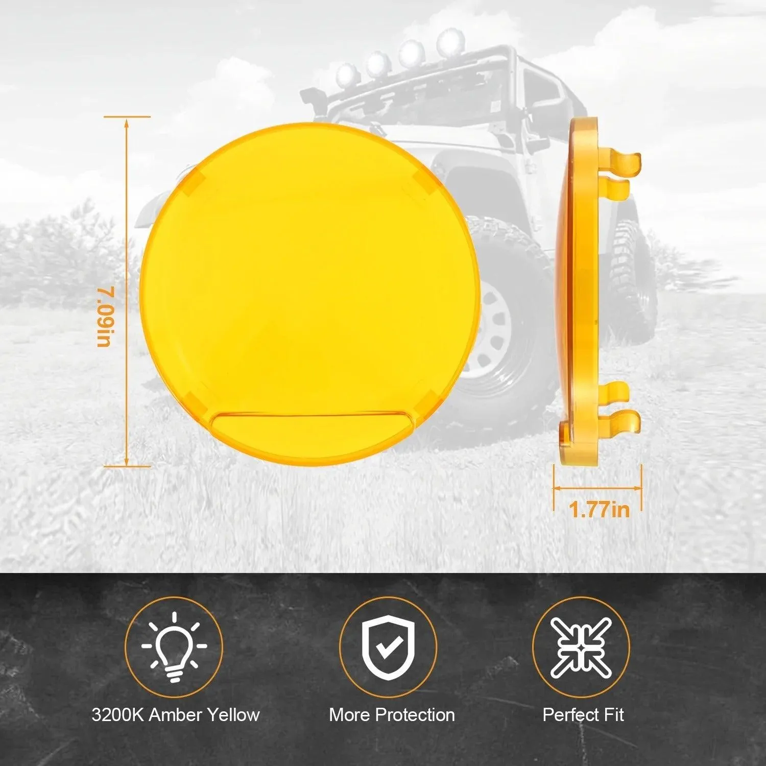 7 Inch 90W Round Spot Beam Offroad LED Driving Lights W/SAE Compliant