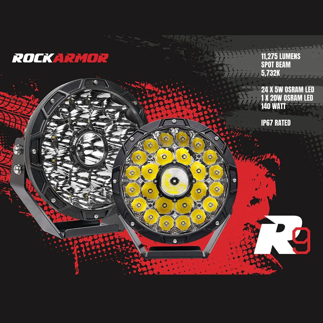 9" 140W LED Driving Lights | R9's Rockarmor