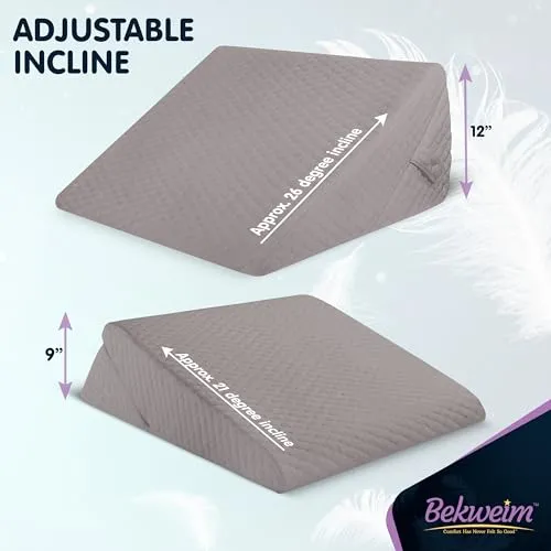 Adjustable Bed Wedge Pillow for Sleeping - Wedge Pillow for Sleep Apnea, Gerd, Acid Reflux Relief, Post Surgery - Foam Wedge Pillow for Back Pain Relief, Sleep Apnea Pillow Wedge or for Seniors
