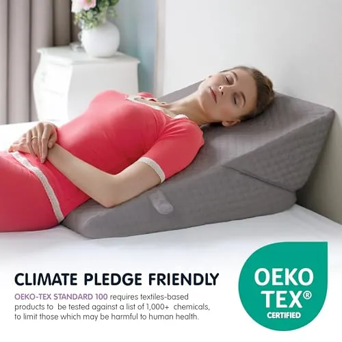 Adjustable Bed Wedge Pillow for Sleeping - Wedge Pillow for Sleep Apnea, Gerd, Acid Reflux Relief, Post Surgery - Foam Wedge Pillow for Back Pain Relief, Sleep Apnea Pillow Wedge or for Seniors