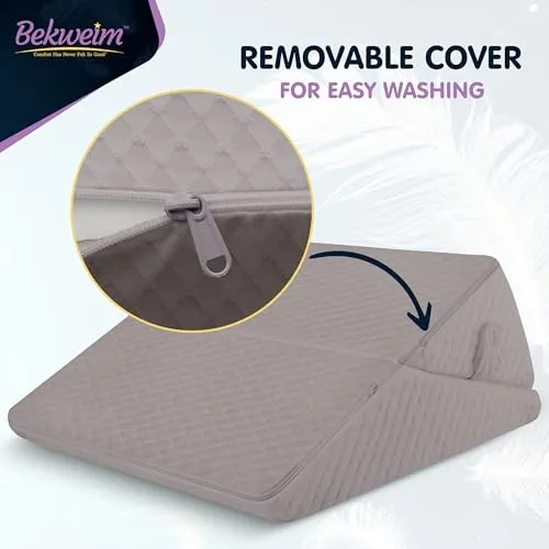 Adjustable Bed Wedge Pillow for Sleeping - Wedge Pillow for Sleep Apnea, Gerd, Acid Reflux Relief, Post Surgery - Foam Wedge Pillow for Back Pain Relief, Sleep Apnea Pillow Wedge or for Seniors