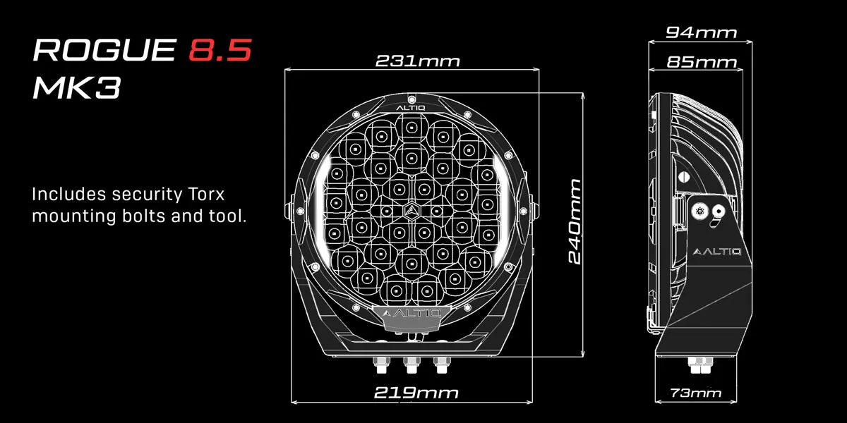 Altiq Rogue 8.5" MK3 LED Driving Light - PAIR