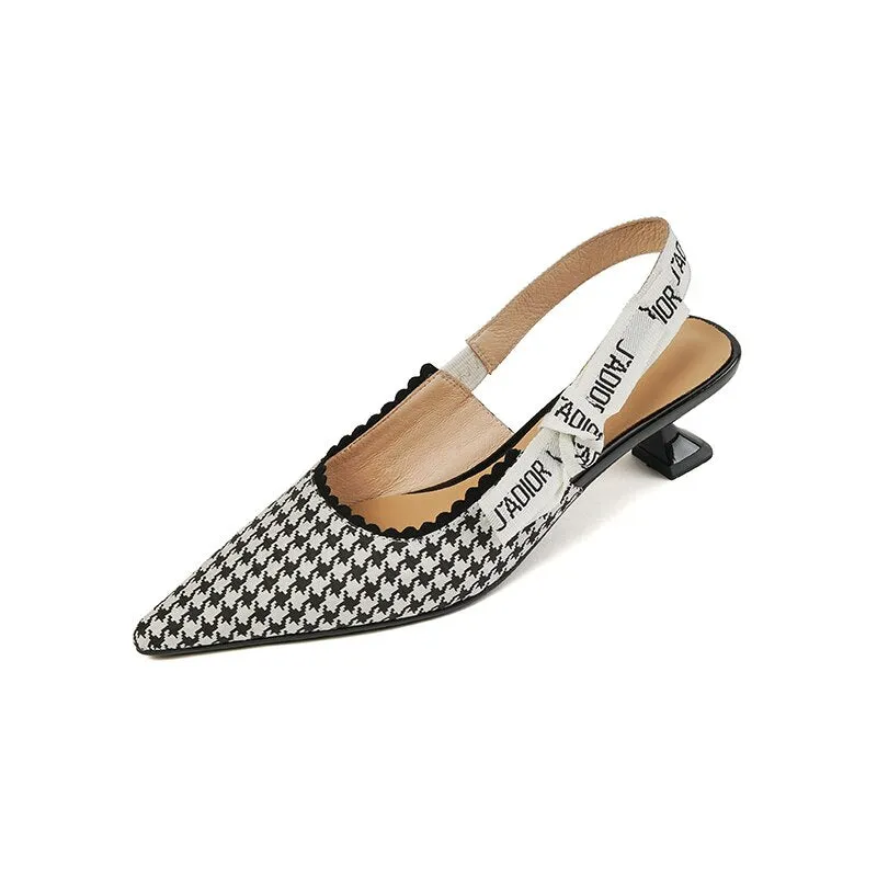 Amozae 2023 new Women sandals natural leather 22-25cm kid suede/fabric pigskin sheepskin pointed toe women sandals high heel