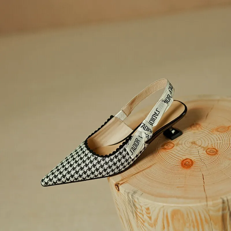Amozae 2023 new Women sandals natural leather 22-25cm kid suede/fabric pigskin sheepskin pointed toe women sandals high heel