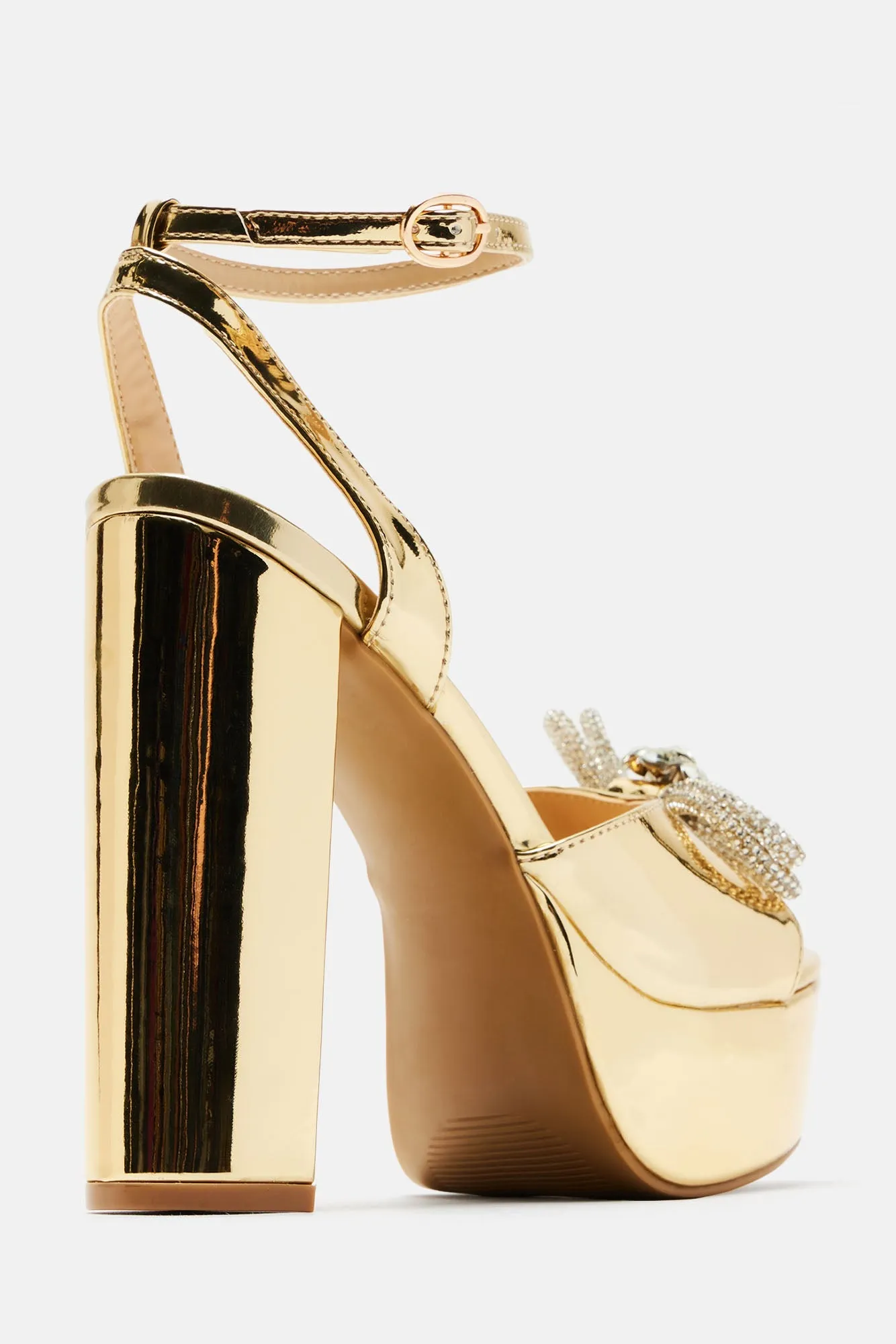 Amozae-Angel Girl Platform Heels - Gold