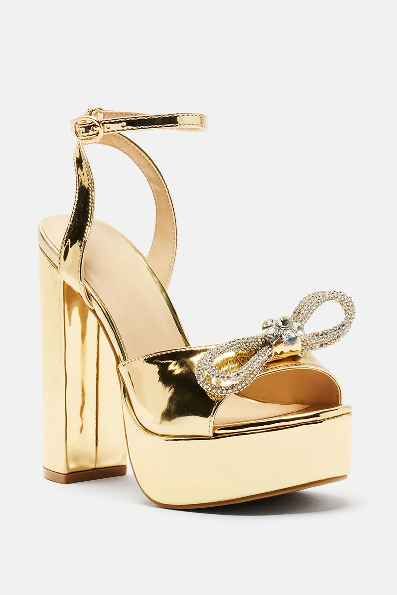 Amozae-Angel Girl Platform Heels - Gold