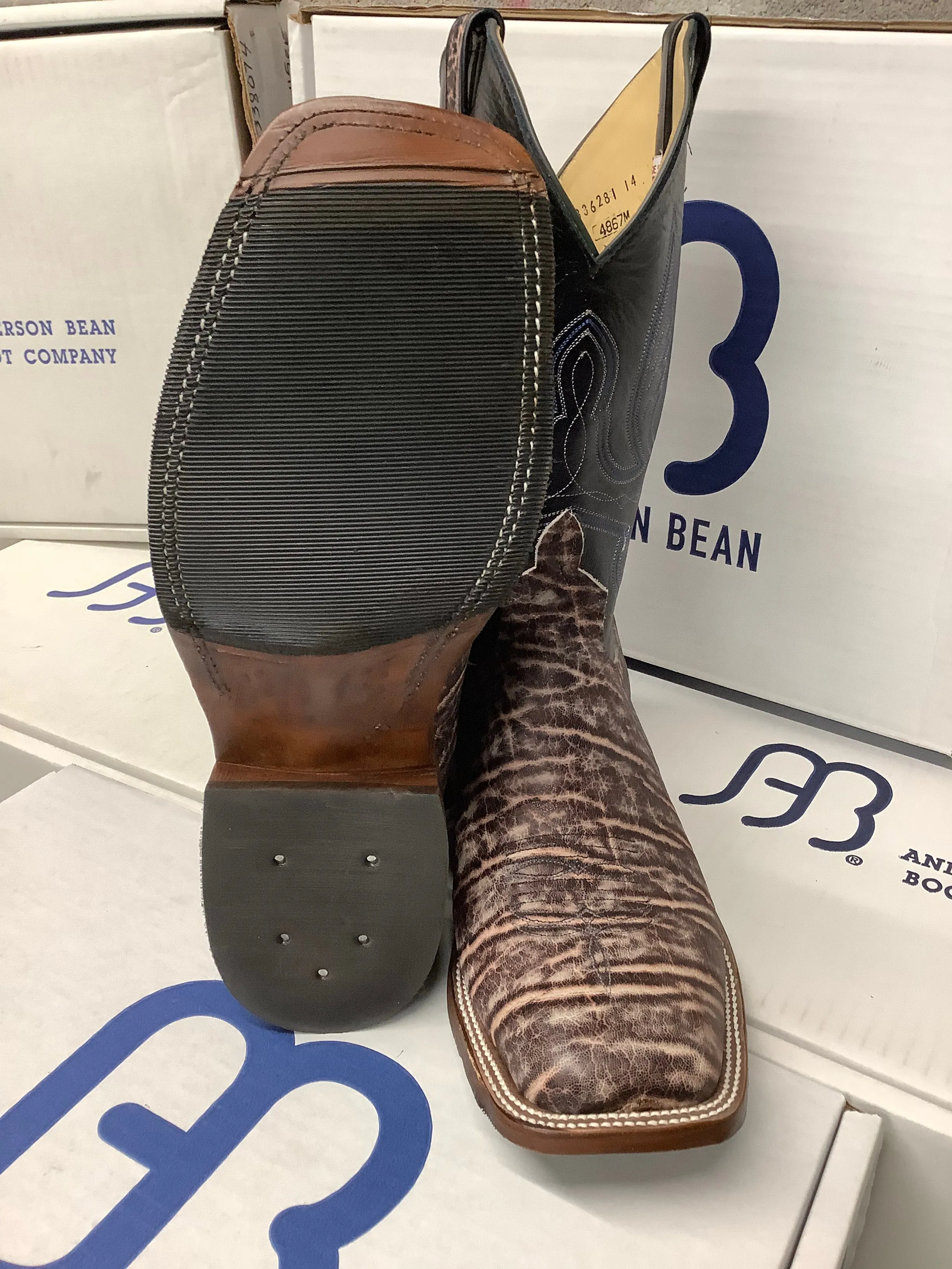 Anderson Bean 4867M 12" Grey Ice Elephant Wide Square Toe