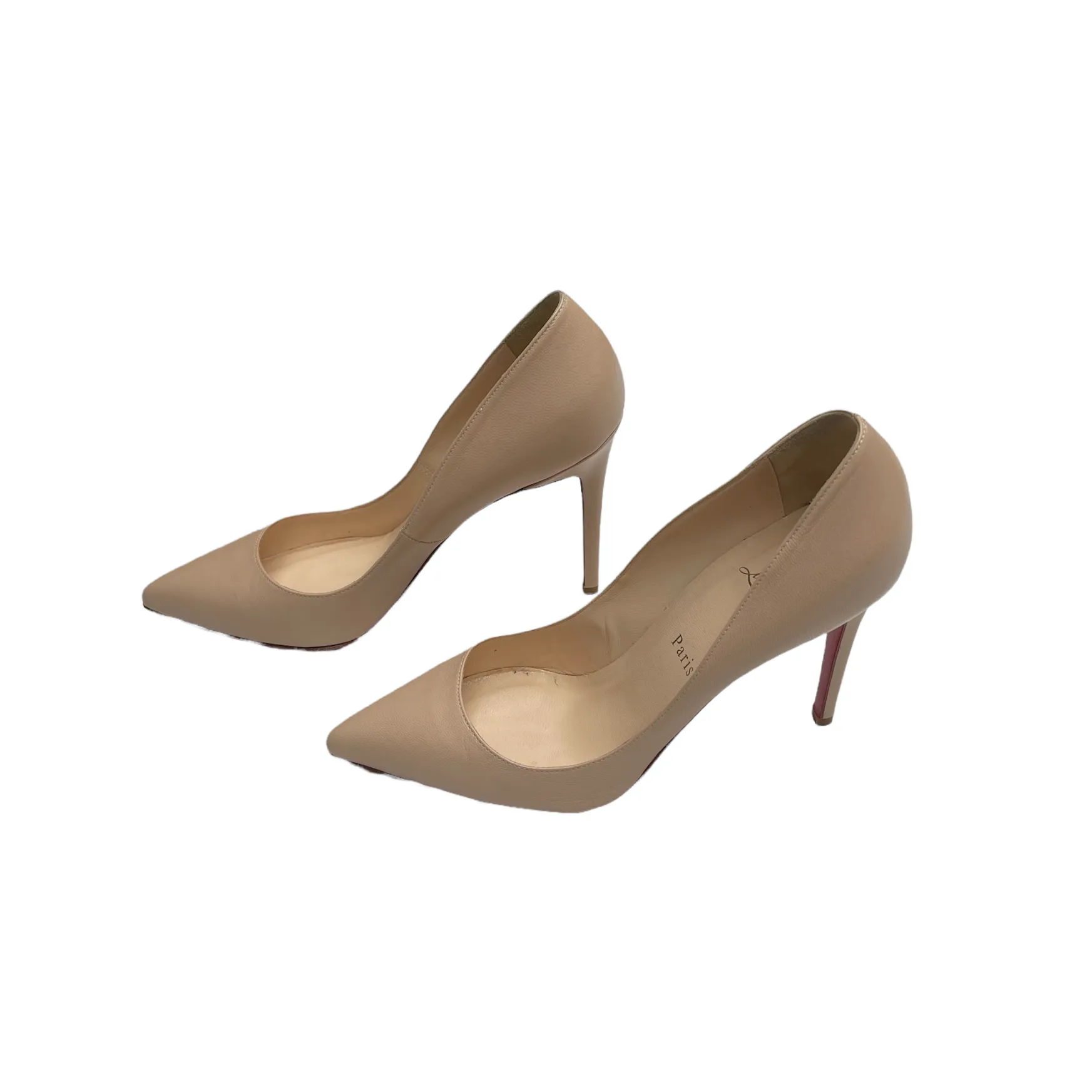 Beige Leather Heels - 9