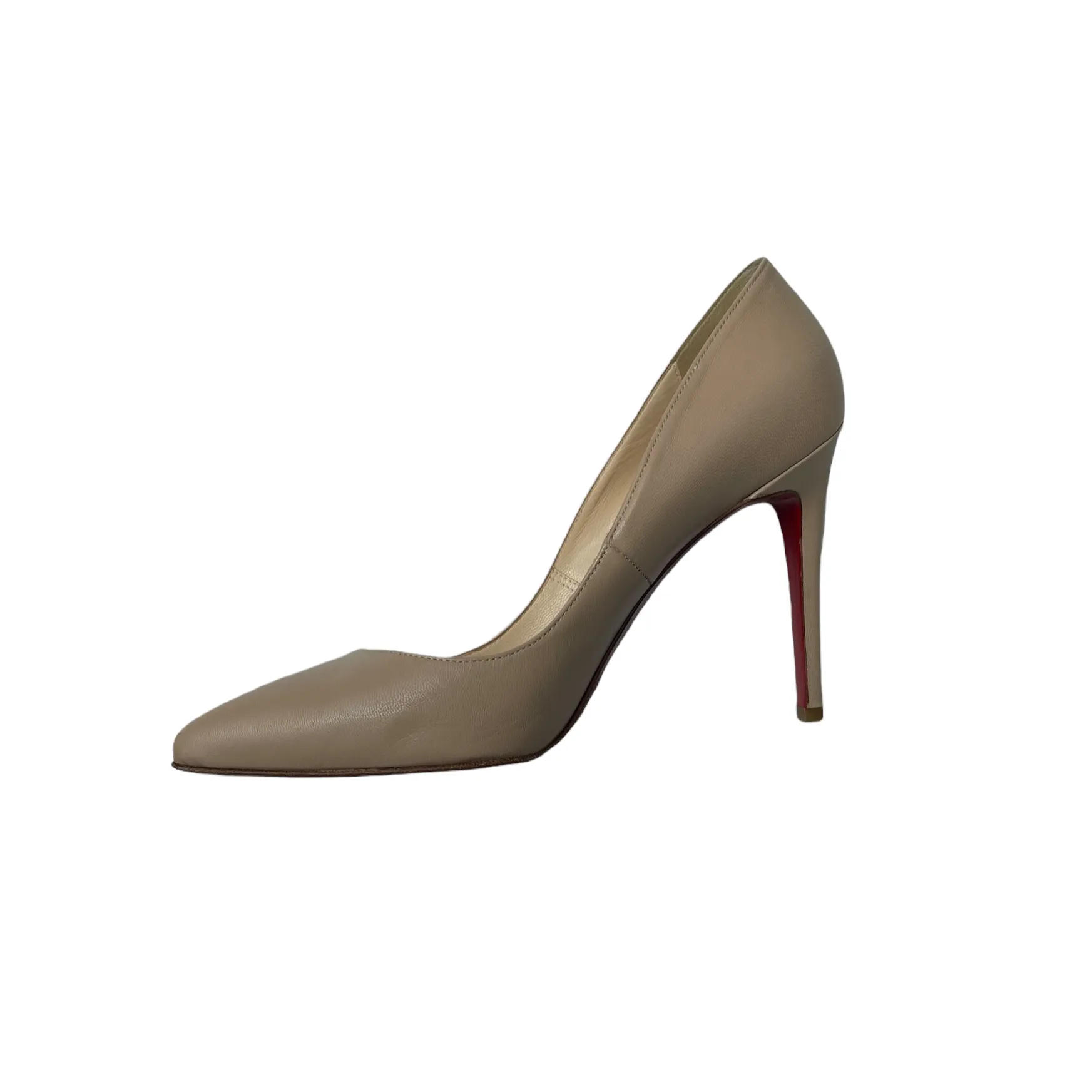Beige Leather Heels - 9