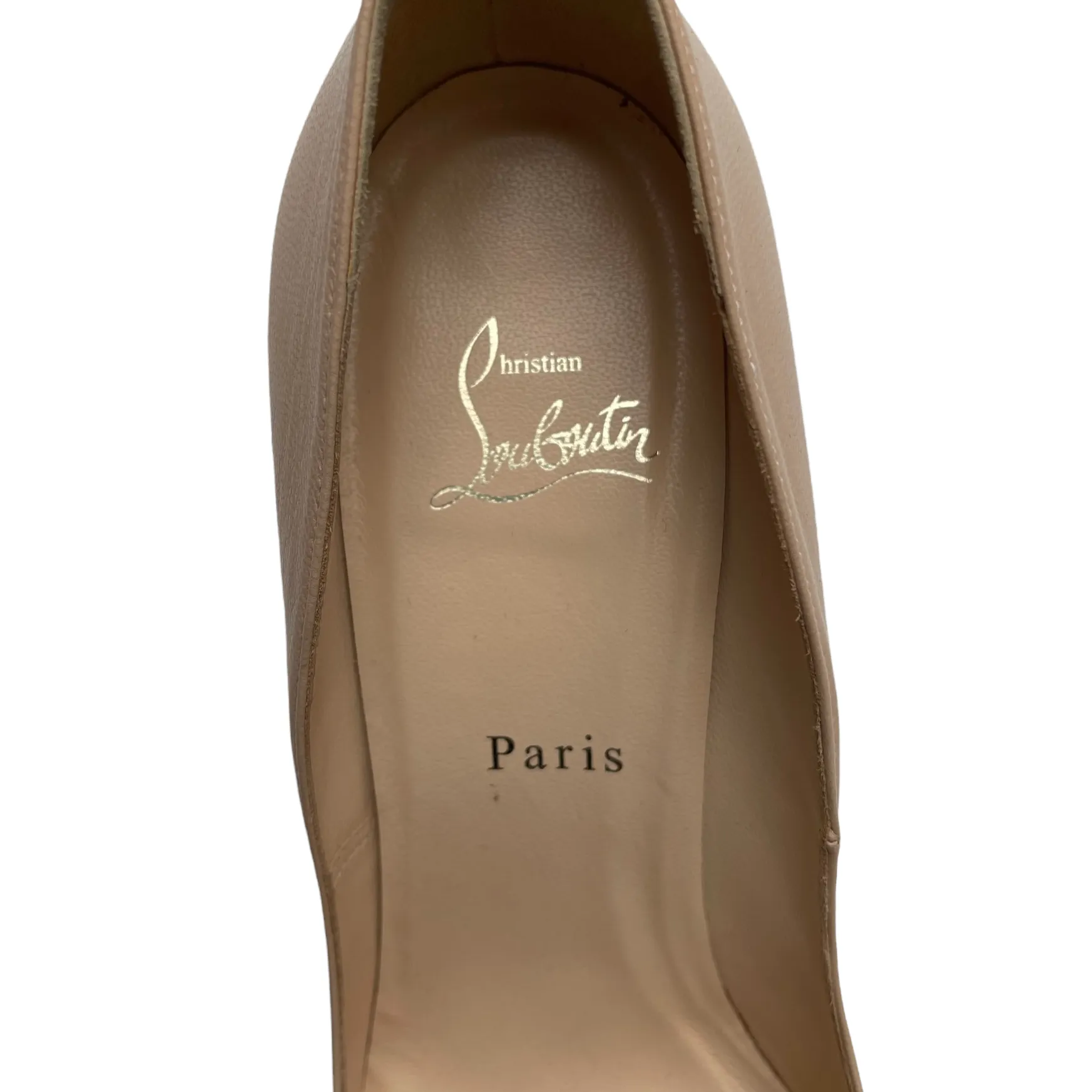 Beige Leather Heels - 9
