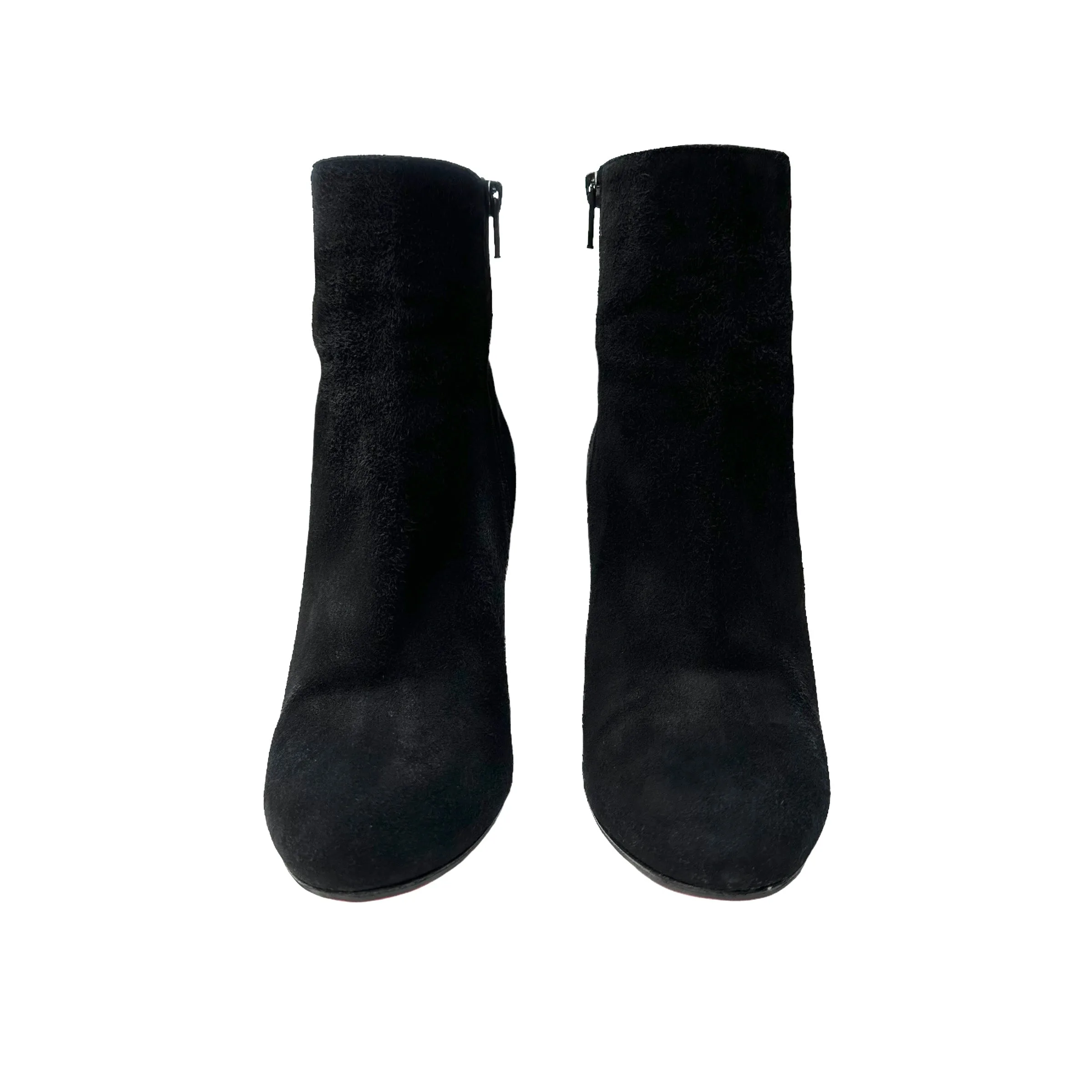 Black Suede Heeled Boots - 9.5