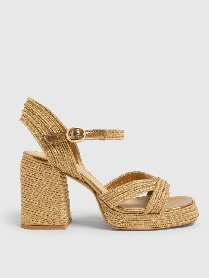 Castaner VALLE Heeled Sandals In Old Gold 023116 3006