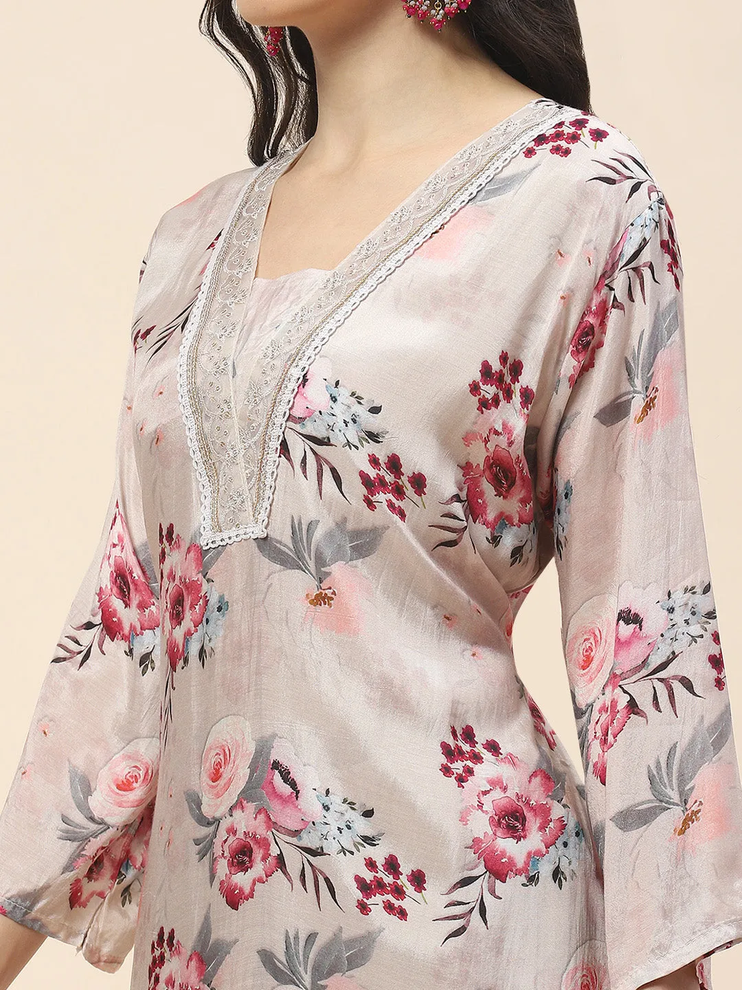 Cotton Suit Set with Chanderi Dupatta