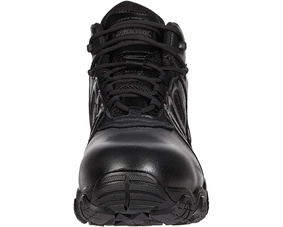 Crosstrex Side Zip Mid Waterproof Comp Toe Polished Thorogood Boots, Black