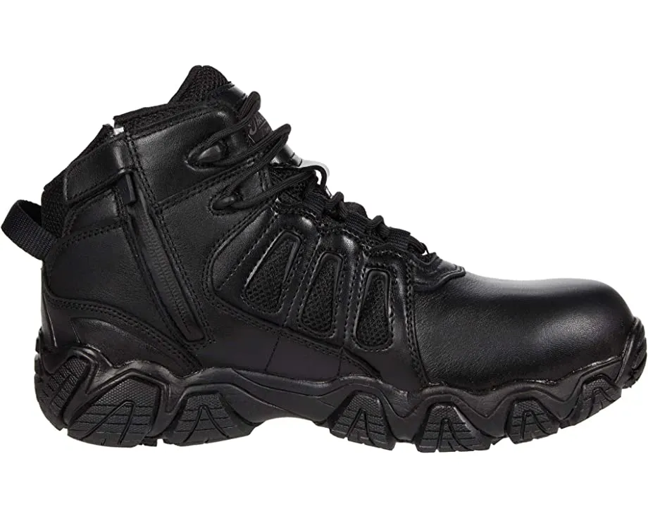 Crosstrex Side Zip Mid Waterproof Comp Toe Polished Thorogood Boots, Black