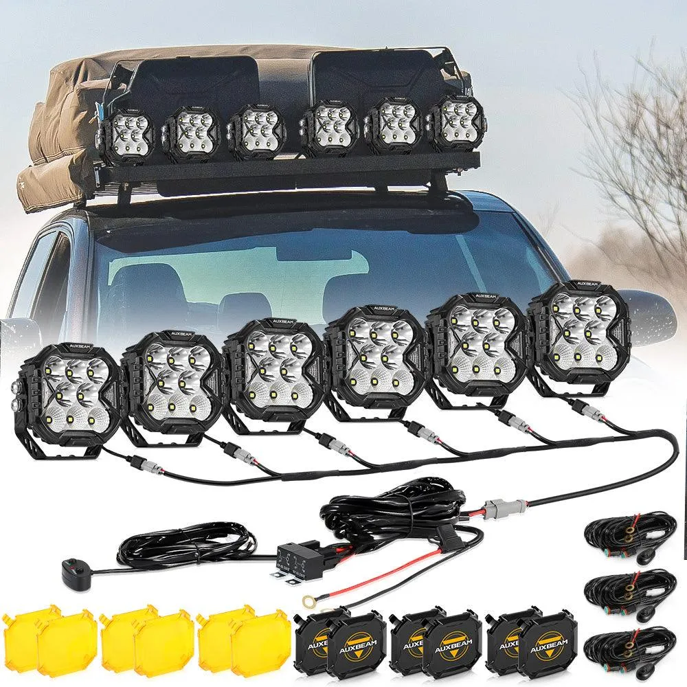 CUBE-Z Series 4 Inch Combo LED Pod Lights Off Road Lights with White DRL & Amber Turn Signal Lights