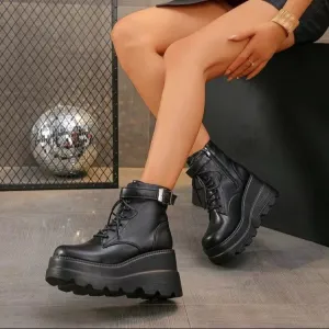 Cynthia Platform Wedge Booties