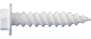 Daggerz 10" x 3/4" Hex Washer Head White Metal Screws with Serrations Sheet - 7500 Qty