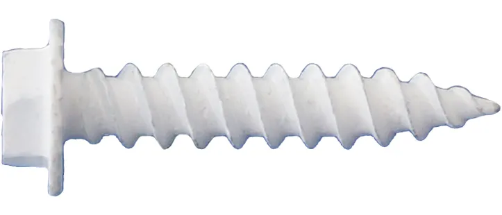 Daggerz 10" x 3/4" Hex Washer Head White Metal Screws with Serrations Sheet - 7500 Qty