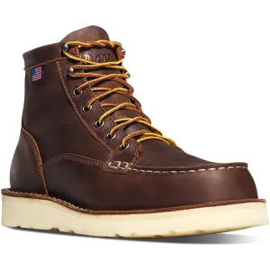 Danner Men´s Boots #15563 | Bull Run Moc Toe 6" Brown Work  Boots Oil & Slip Resistant | Made in USA Modern Battlefiel Boot