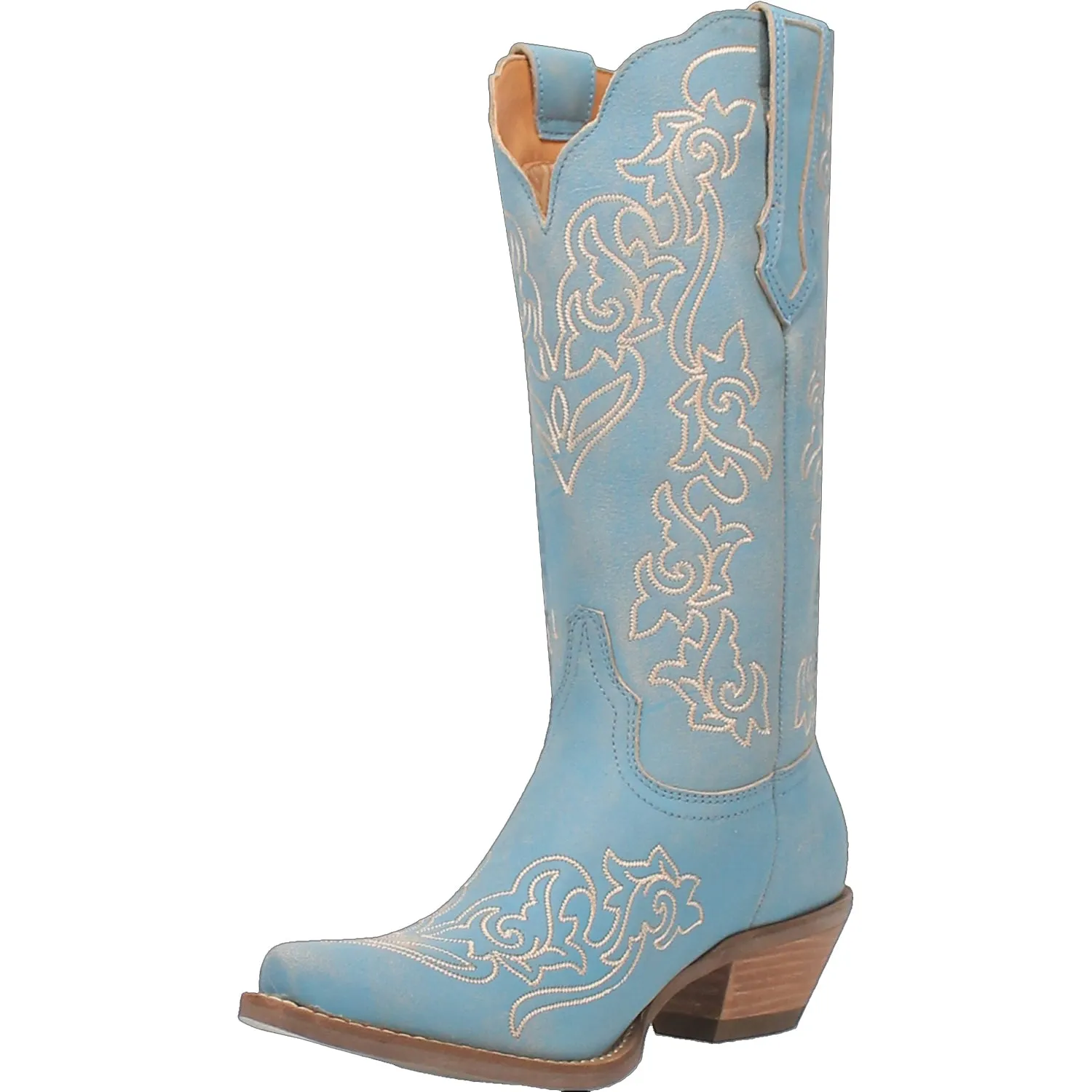 Dingo Womens Flirty N Fun Blue Leather Cowboy Boots