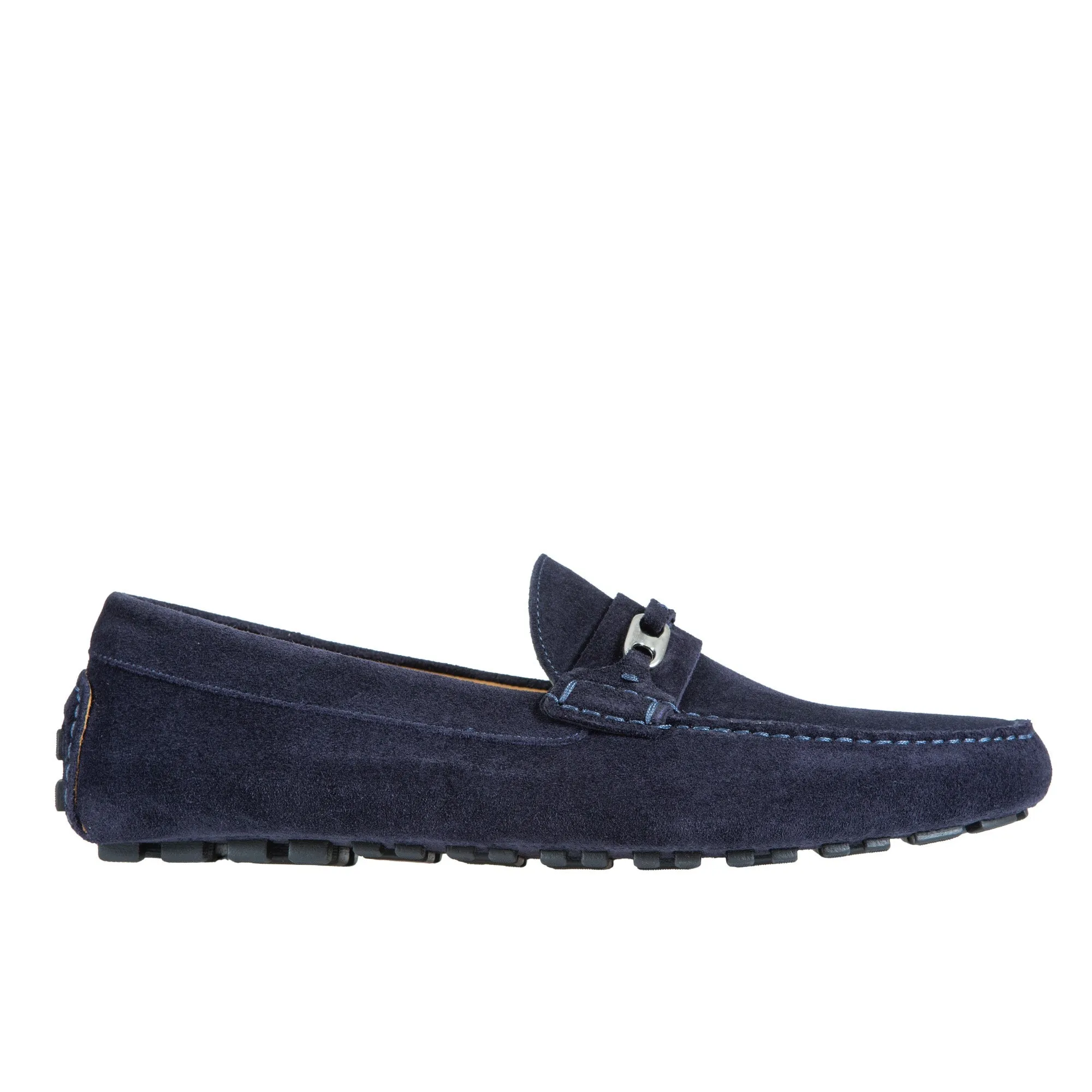HENRY SARTORIAL Calf Driving Shoes with Metal Trim NAVY