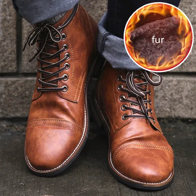 High Quality British Men Boots Autumn Winter Shoes Fashion