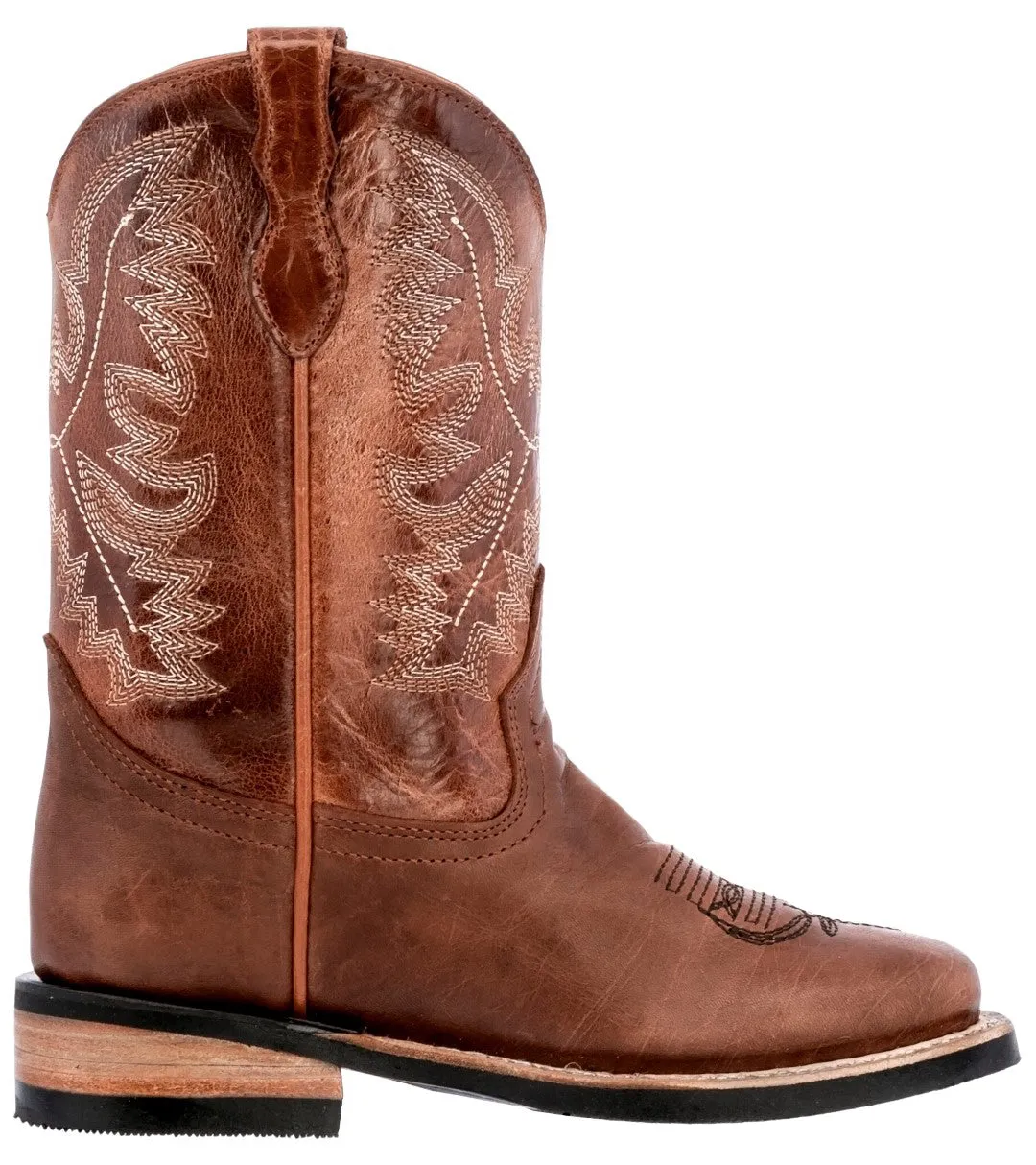 Kids Toddler Western Cowboy Boots Square Toe Chedron - #113