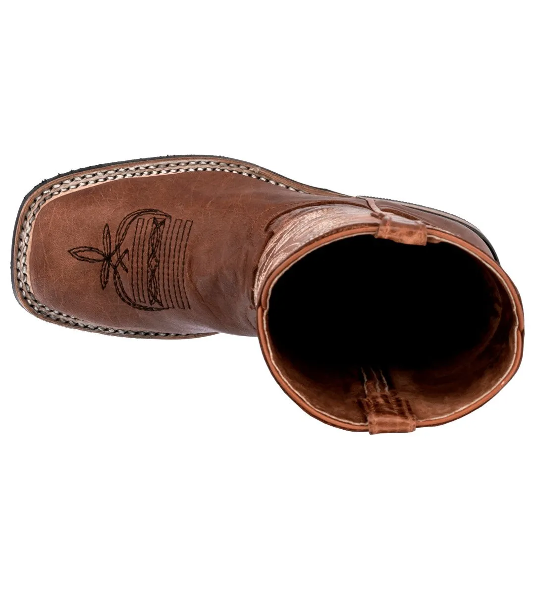 Kids Toddler Western Cowboy Boots Square Toe Chedron - #113