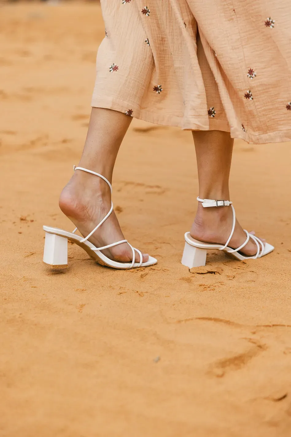 Leona Heels in White - FINAL SALE