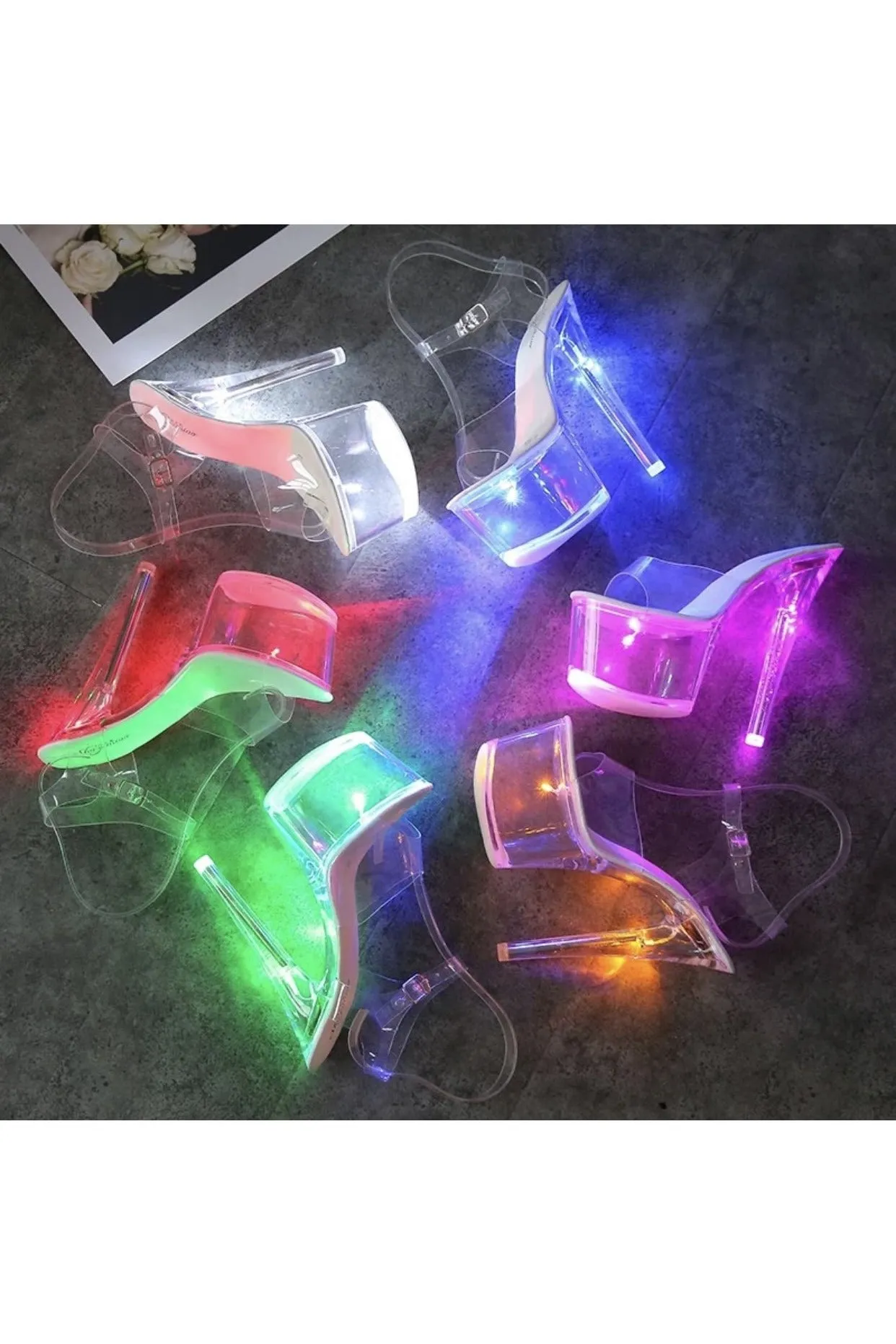 PURPLE LED HIGH HEELS