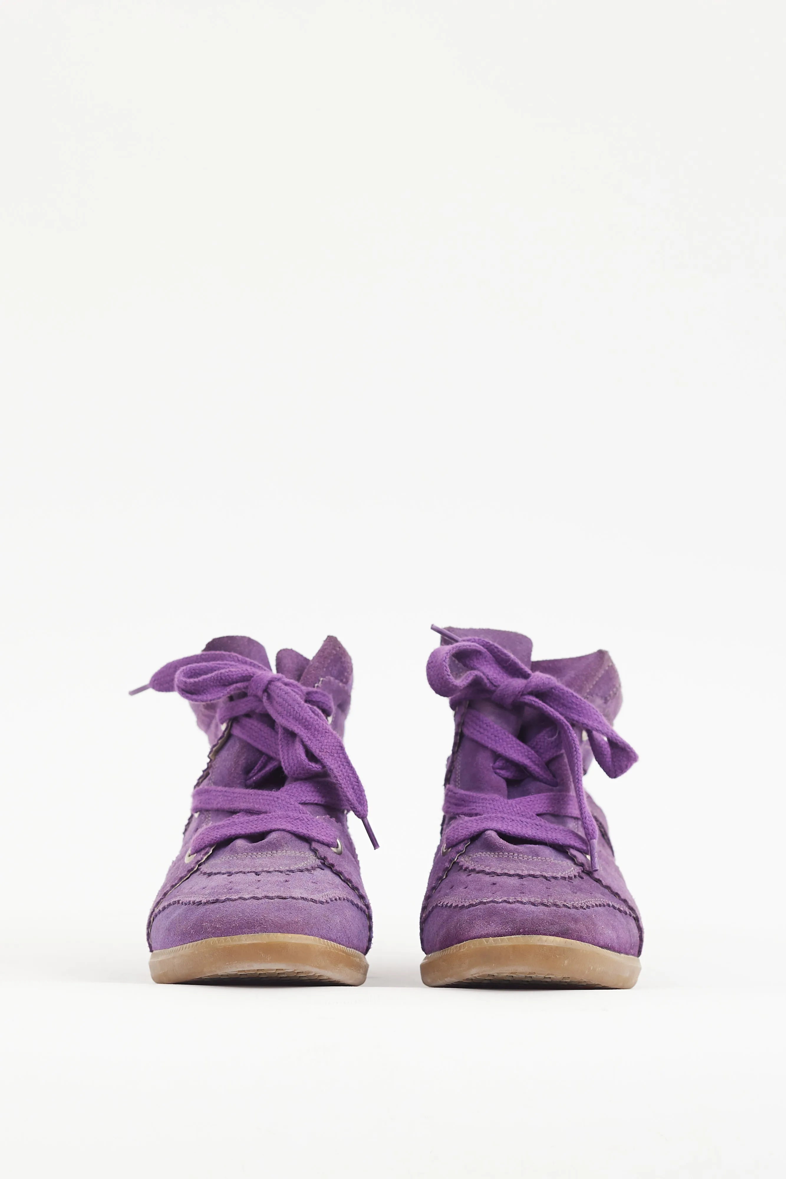 Purple Suede Bobby Sneaker Wedge