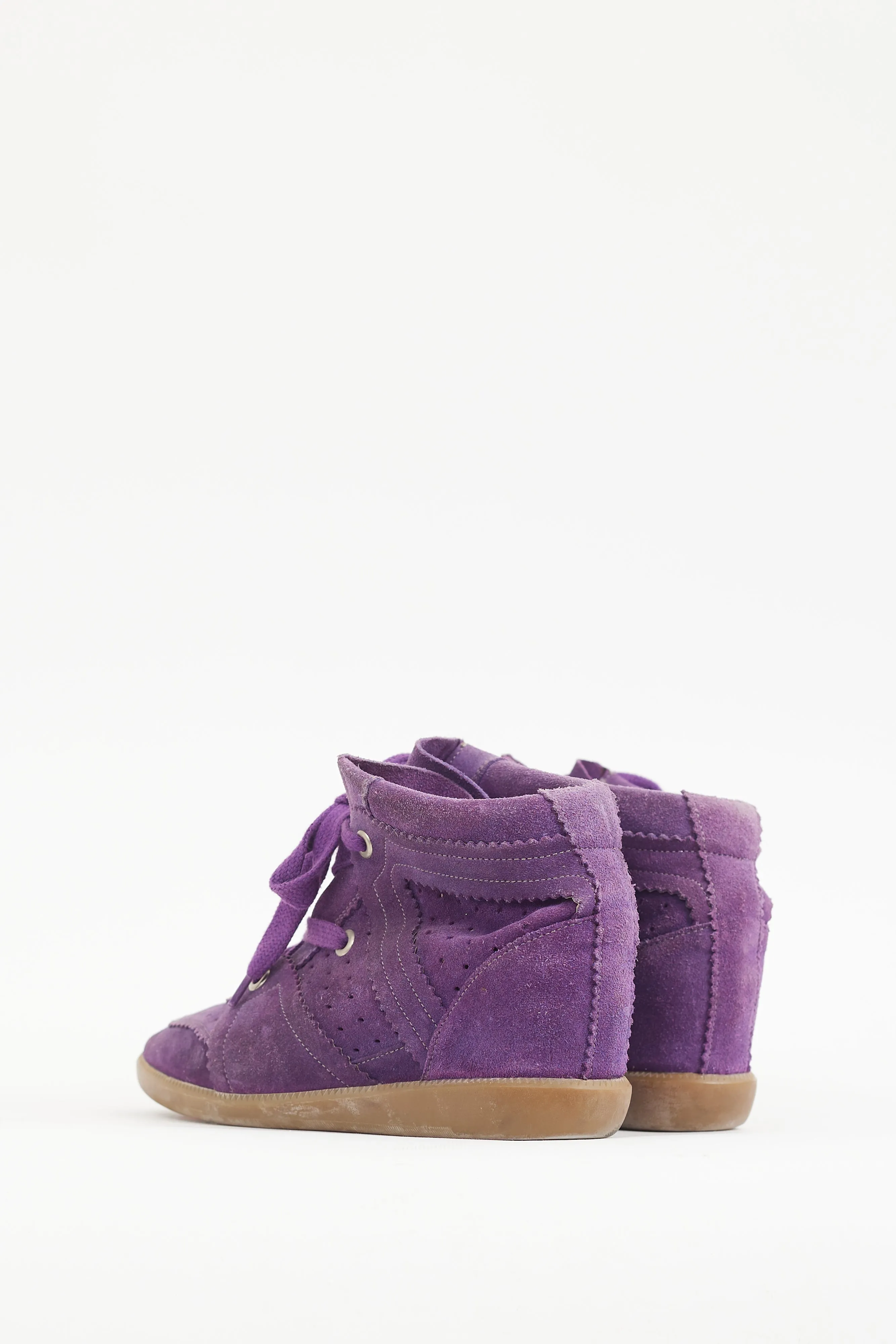 Purple Suede Bobby Sneaker Wedge