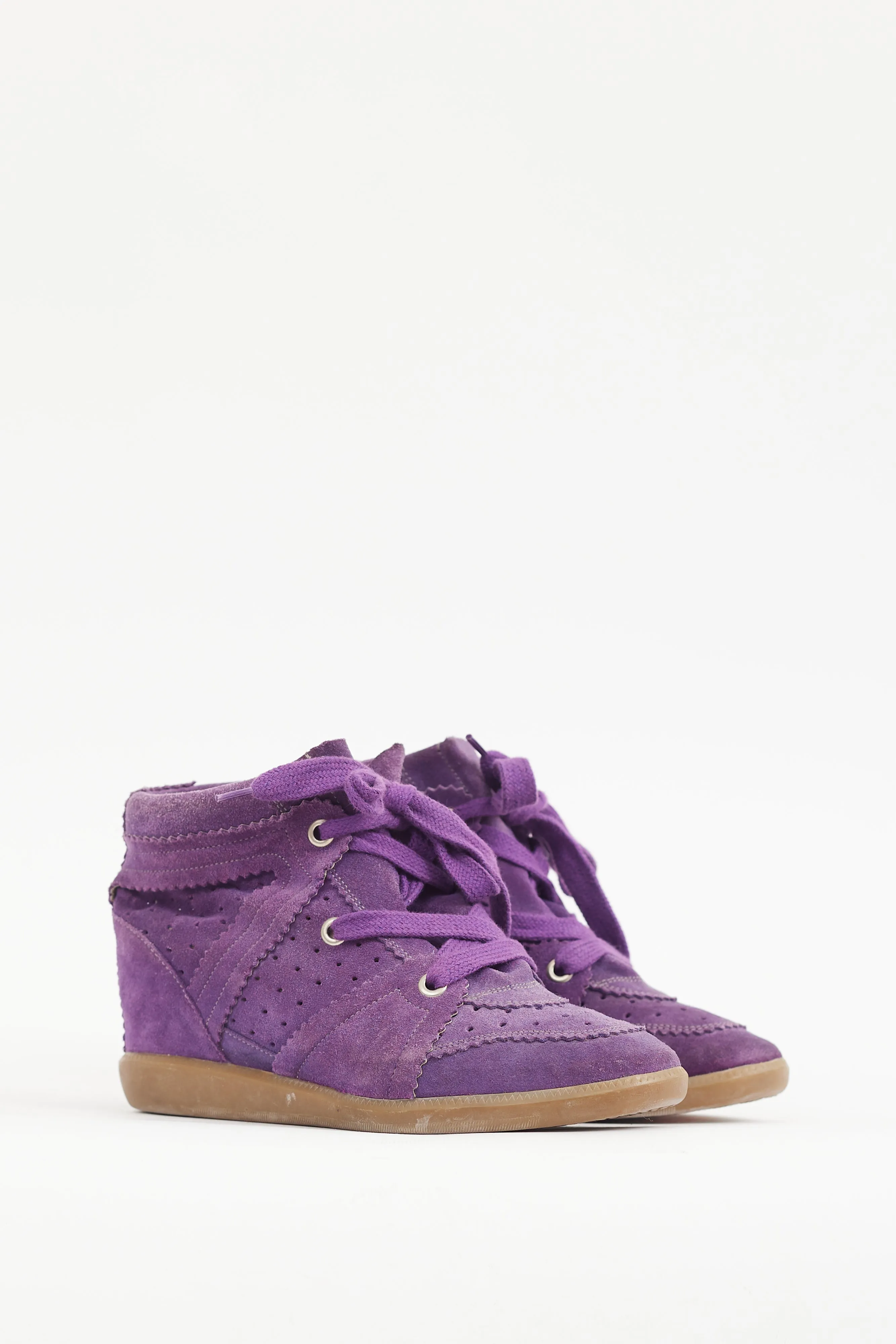 Purple Suede Bobby Sneaker Wedge