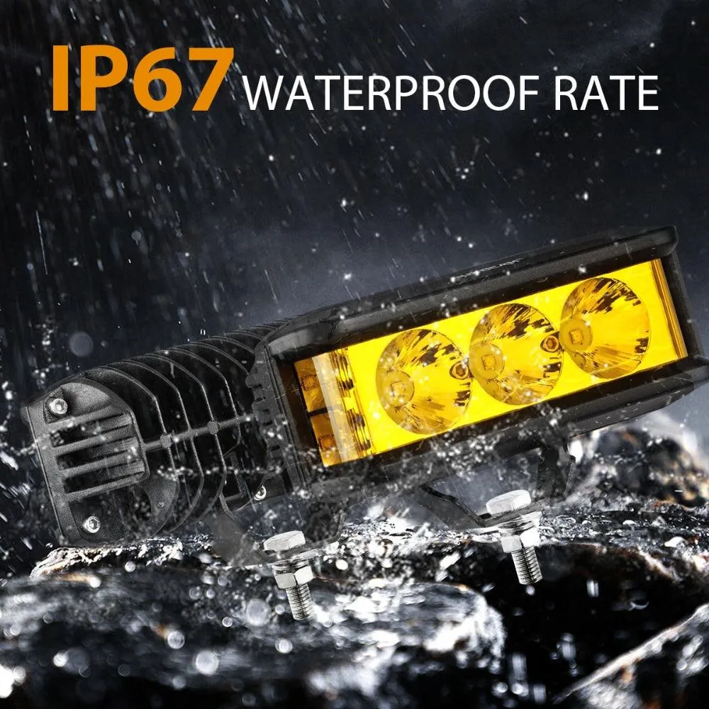 R5 Series | 5 Inch 68W Amber Square Side Shooter Spot Beam LED Pod Lights LED Light Bar
