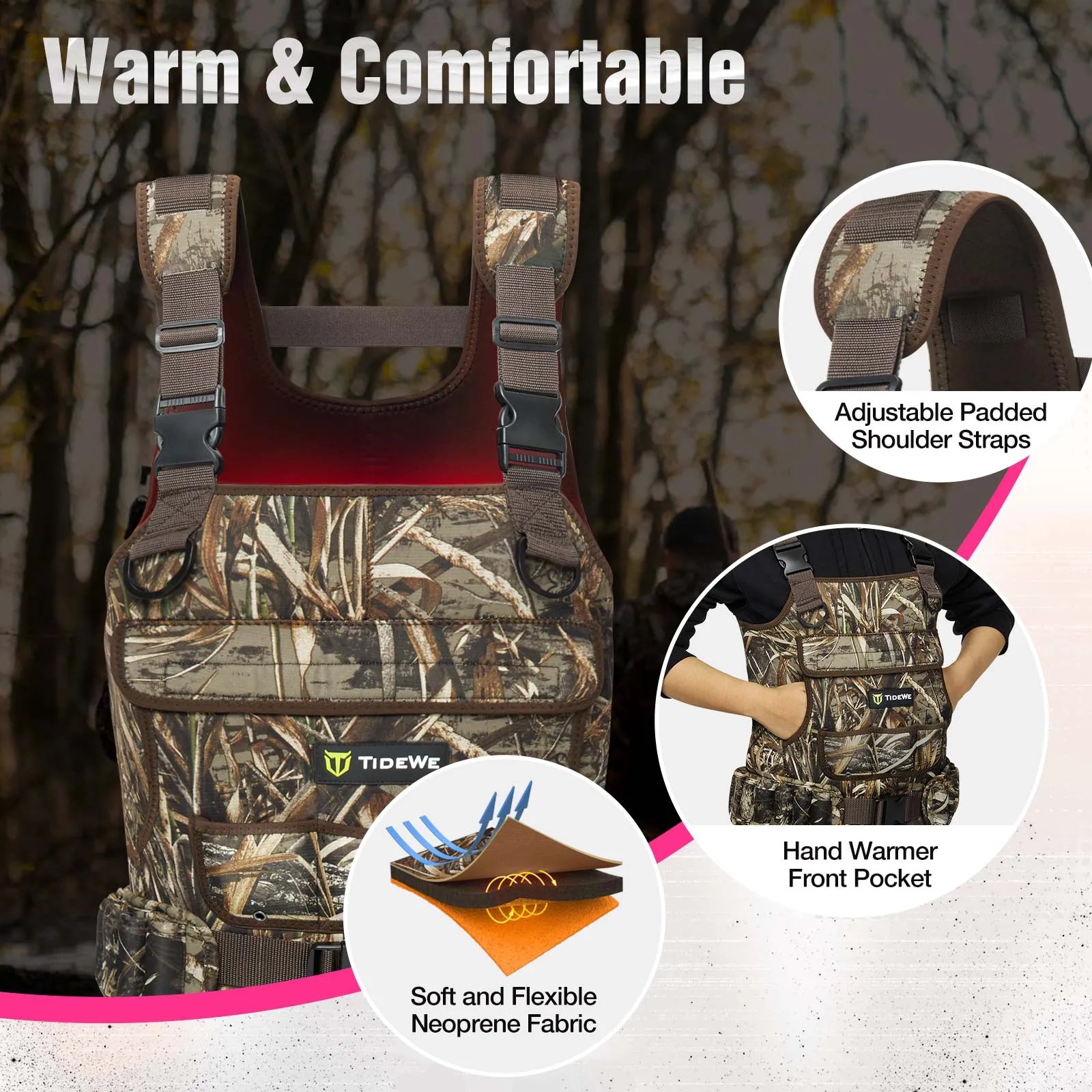 TideWe®Chest Neoprene Waders for Women Waterfowl Duck Waders