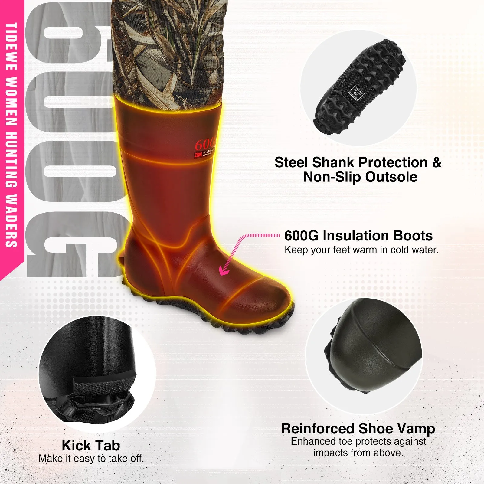 TideWe®Chest Neoprene Waders for Women Waterfowl Duck Waders