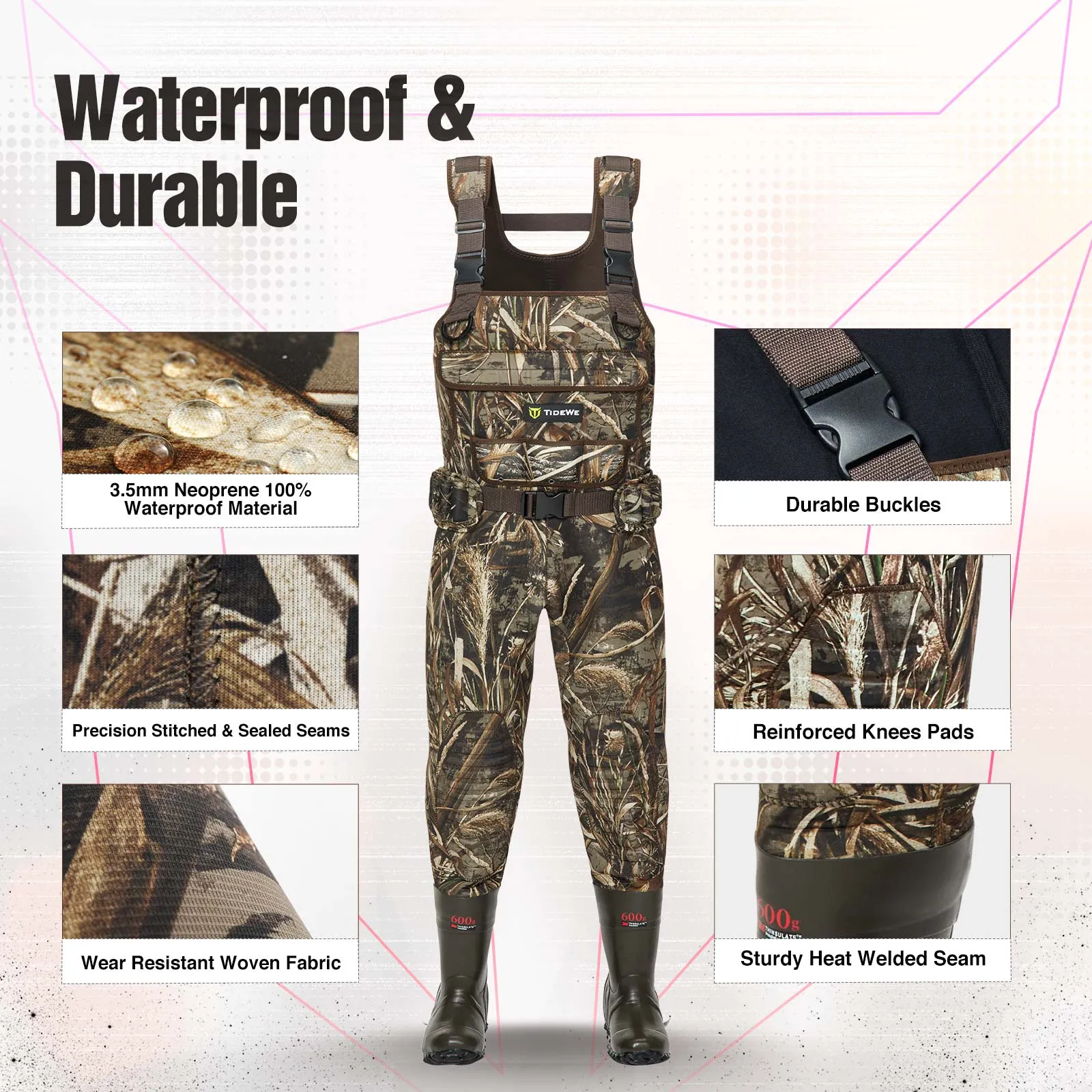 TideWe®Chest Neoprene Waders for Women Waterfowl Duck Waders