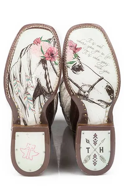 Tin Haul Ladies Rosealiscious Boots Girl's Best Friend Sole Style 14-021-0077-1411